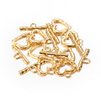 Togglelås Stavlås Gyllene Hjärta 26x23mm med stav 31x10mm, 4st