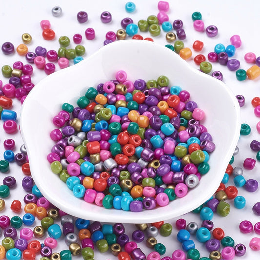 Seed Beads 4-5mm Mixade färger , 30 gram (ca 350st)