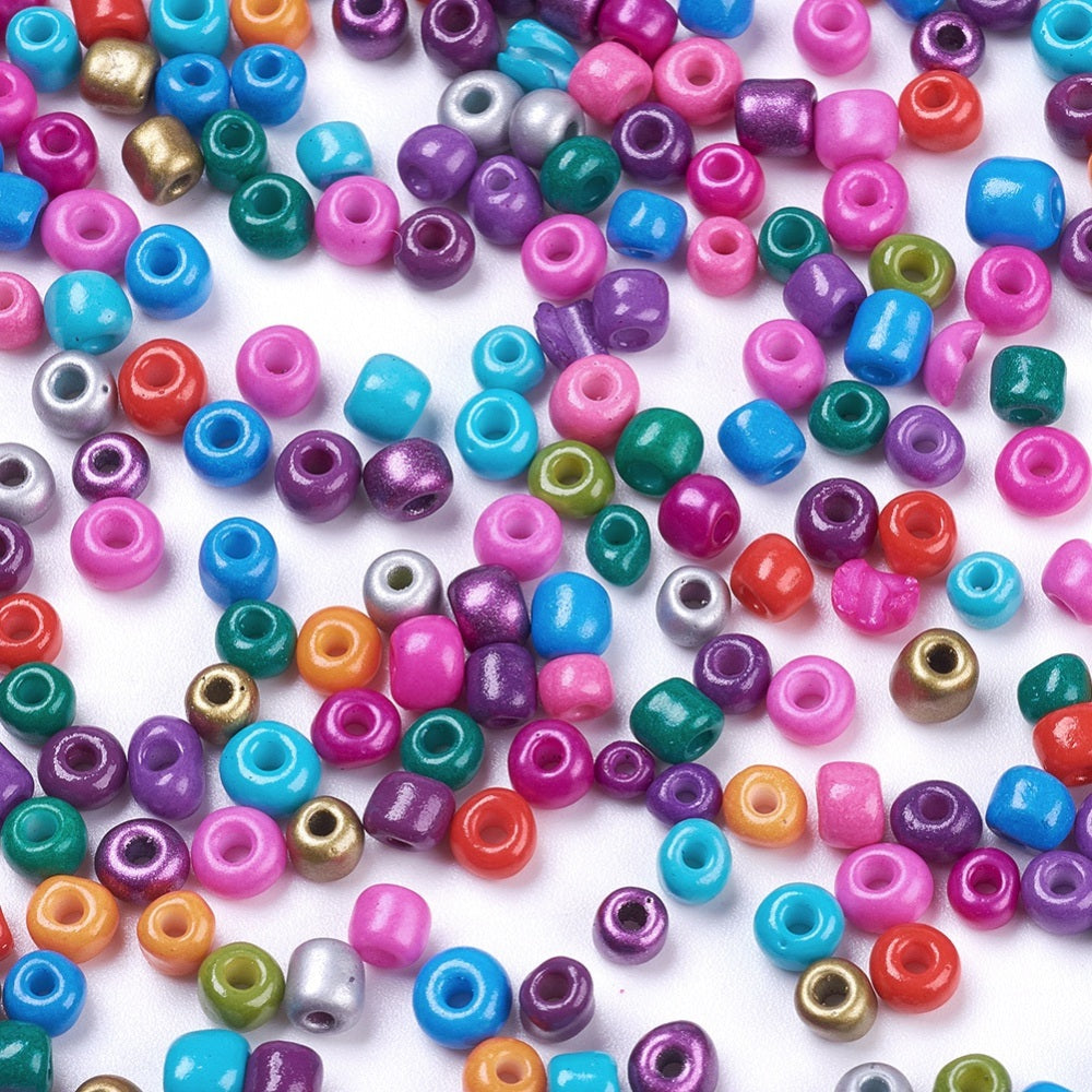 Seed Beads 4-5mm Mixade färger , 30 gram (ca 350st)