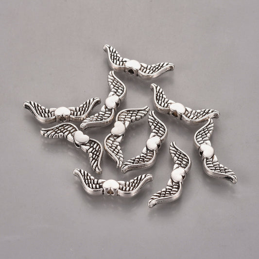 Änglavingar 20x7mm Antiksilver, 10-pack