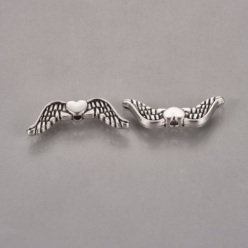 Änglavingar 20x7mm Antiksilver, 10-pack