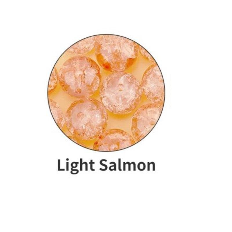 Krackelerade Glaspärlor 10mm Laxrosa Light Salmon, 10-pack