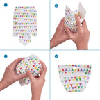 Förpackningar i kartong & sidenband i fyra stilar 10,5 x 9,1 x 6,2cm, 4st