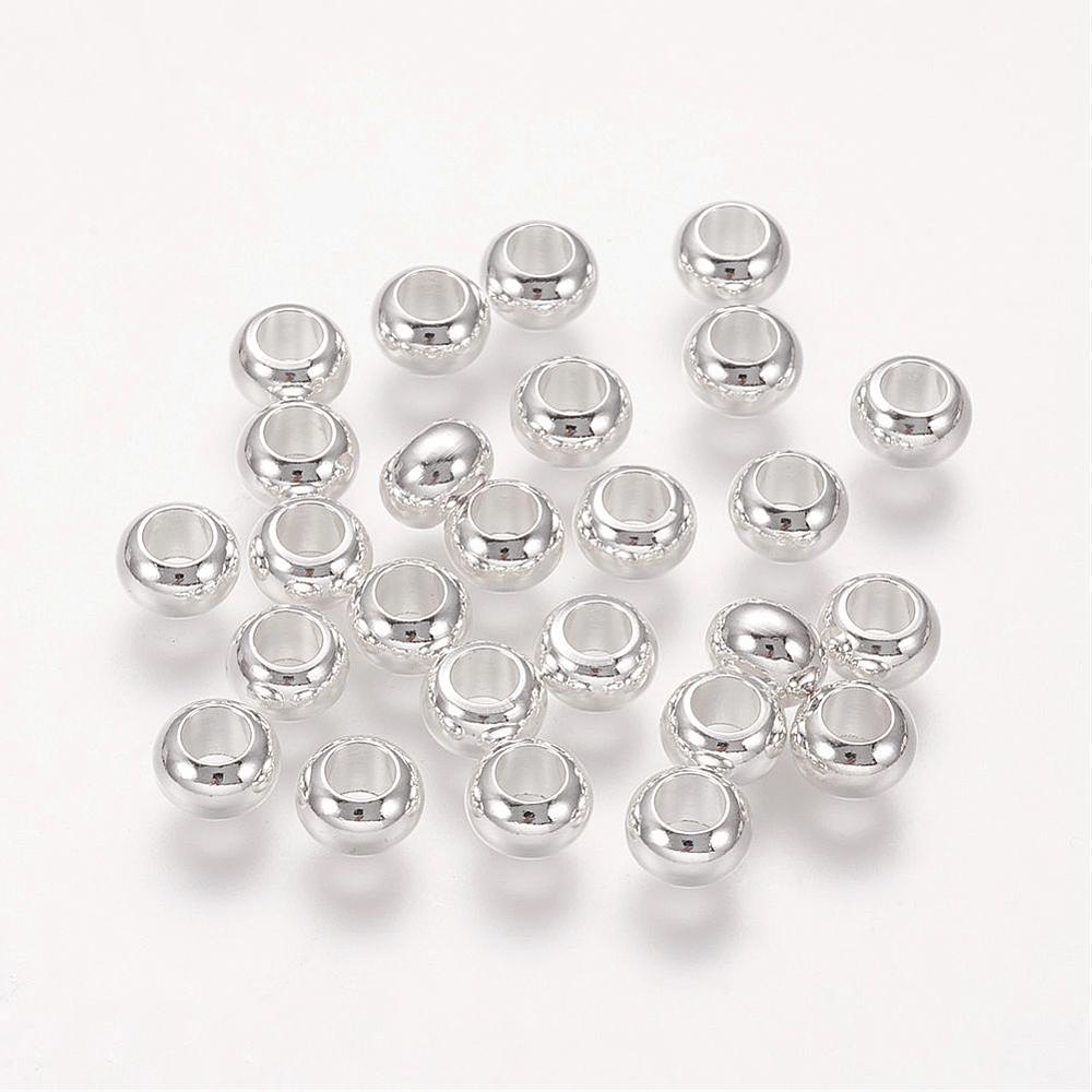Metallpärlor 4mm Distanspärlor Silver, 10-pack