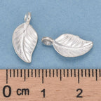 Löv Silverpläterade Berlocker 14x7mm, 10st