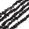 Svart Obsidian Kristallchips 5-8mm Naturliga Ädelstenar, 1 sträng (38cm)