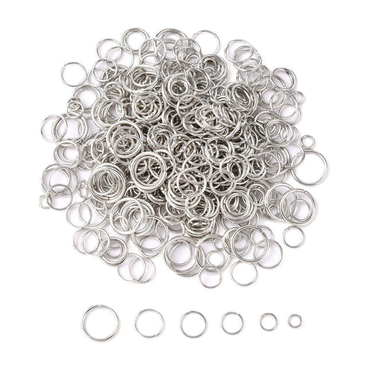 Öppna Bindringar 4mm-10mm Platinumpläterade, 5 gram (ca 70-100st)