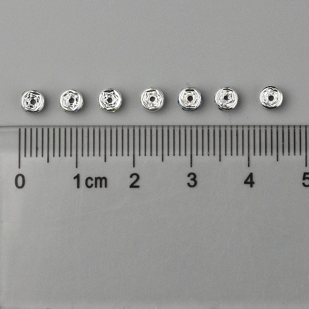 Strassrondeller 4mm Silverpläterade Mixfärg, 20-pack