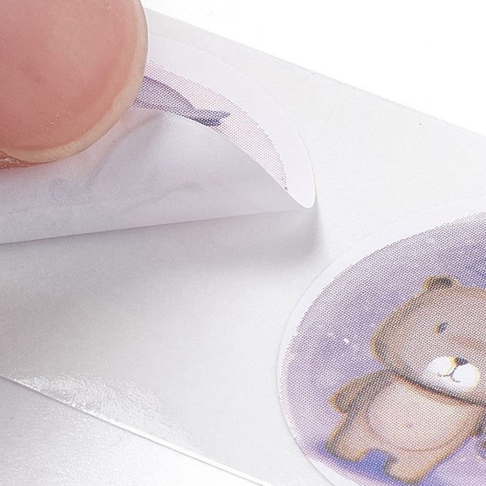 Klistermärken 2,5cm Supergulliga Djur Lila toner, 48st