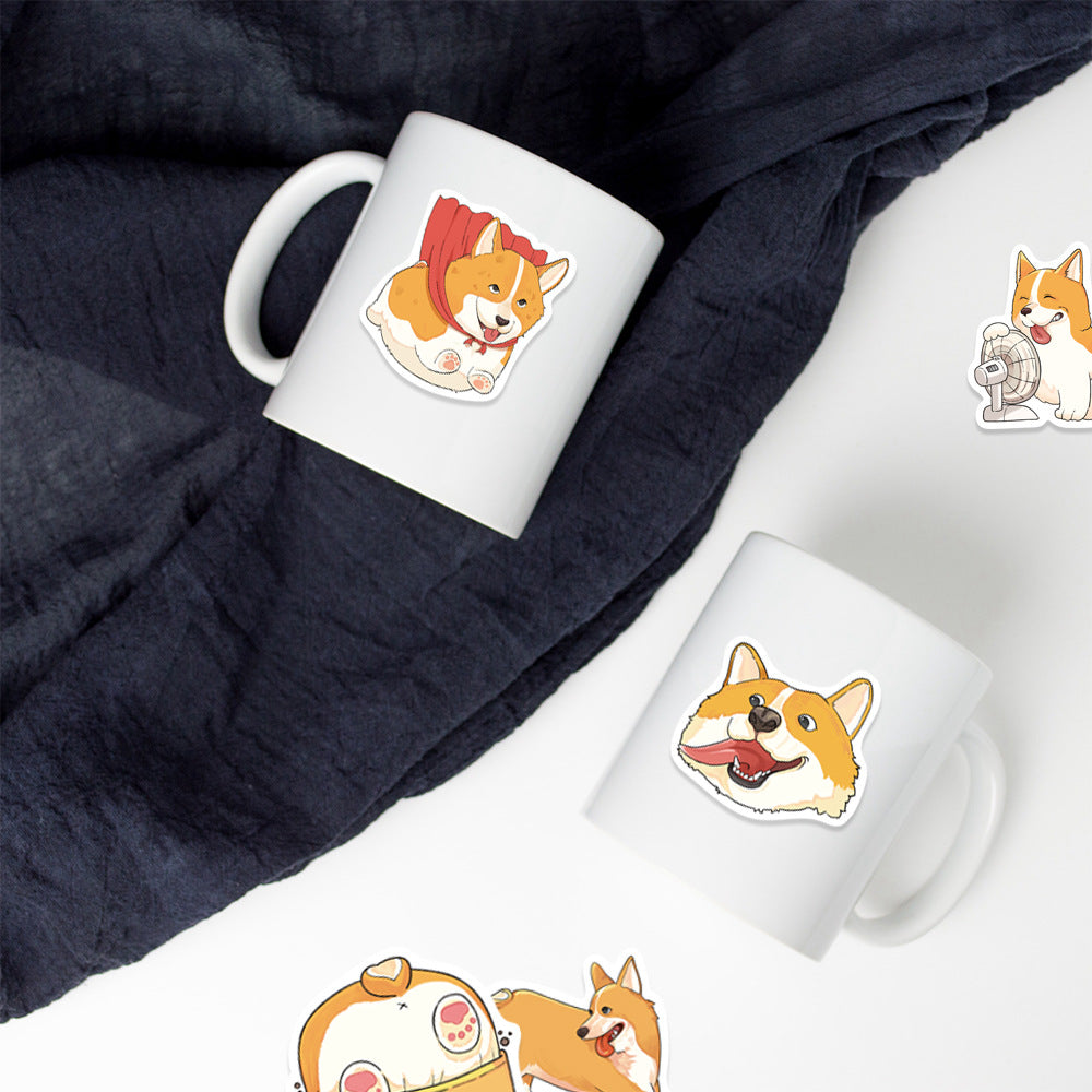Klistermärken Hund Welsh Corgi-Motiv Vattentäta Solbeständiga, 50st olika motiv