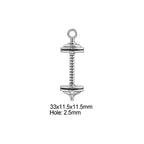 Hantel Berlock 33x11,5mm Antiksilver, 1st
