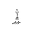 Hantel Berlock 21 x 7,5 mm Antiksilver, 1st