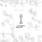 Hantel Berlock 21 x 7,5 mm Antiksilver, 1st