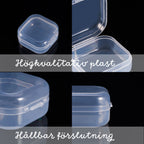 Plastboxar Smyckesaskar 3,5x3,5x1,8cm Klara Transparenta, 2st