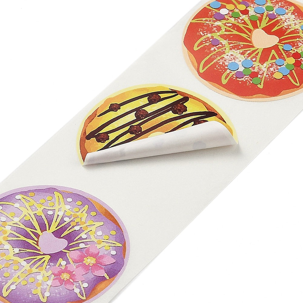 Klistermärken 3,8cm Donuts med topping, 48-pack