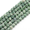 Frostade Grönfläckiga Jaspis Pärlor 8mm Naturliga Ädelstenar, 1 Sträng (ca 36cm)