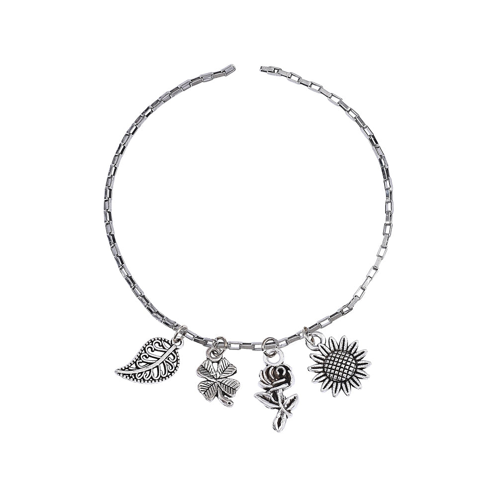 Blommor, Löv & Träd Berlocker Mixade Antiksilver, 10st (1 av varje modell)