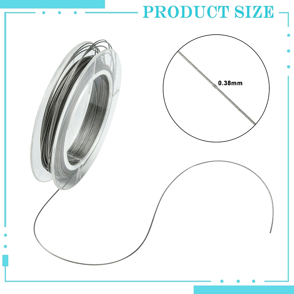 Tigertail Wiretråd Smyckestråd Rostfritt Stål 0,38mm, 1 rulle (10 meter)