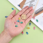 Ugglor Berlocker Hängen Antiksilver Mixad Emalj, 5st (1 av varje färg)