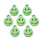Smiley Berlocker 12,5x9,5x1,5mm Limegrön, 5st