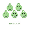 Smiley Berlocker 12,5x9,5x1,5mm Limegrön, 5st