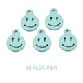 Smiley Berlocker 12,5x9,5x1,5mm Ljus Turkos, 5st