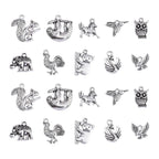 Vilda Djur Berlocker Antiksilver, 10st