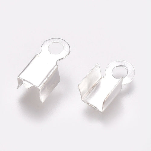 Bandavslut Låsfästen 9x3,5mm Silverpläterade, 20st