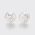 Filigranpärlor 16-17mm i Järn Silverpläterade, 6st