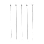 Kulpinnar Hattpinnar 50mm Silverpläterade 1,5mm Kula Nickelfria, 25-pack
